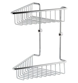 PORTASAPONE-OGGETTI ANGOLARE DOPPIO IN OTTONE LxHxP -190x305x195 mm