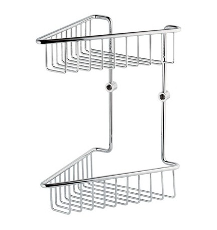 PORTASAPONE-OGGETTI ANGOLARE DOPPIO IN OTTONE LxHxP -190x305x195 mm