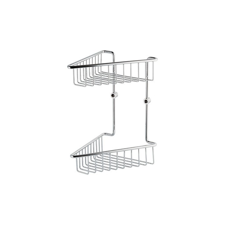 PORTASAPONE-OGGETTI ANGOLARE DOPPIO IN OTTONE LxHxP -190x305x195 mm