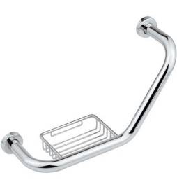 MANIGLIONE VASCA IN OTTONE CON PORTASAPONE L. 430 MM Cromo