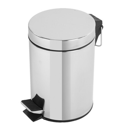 PATTUMIERA IN ACCIAIO CROMATO lt. 3 LxH  cm 21,8 x 25,7