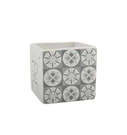 PORTA SPAZZOLINI IN CERAMICA EVORA Bianco - Grigio