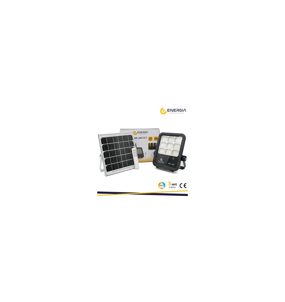 FARO CON PANNELLO SOLARE 50W 550LM CCT TELECOMANDO