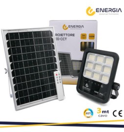 FARO CON PANNELLO SOLARE 100W 1100LM CCT TELECOM.