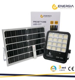 PROIETTORE C/PANNELLO SOLARE 200W 2200LM CCT TELECOM
