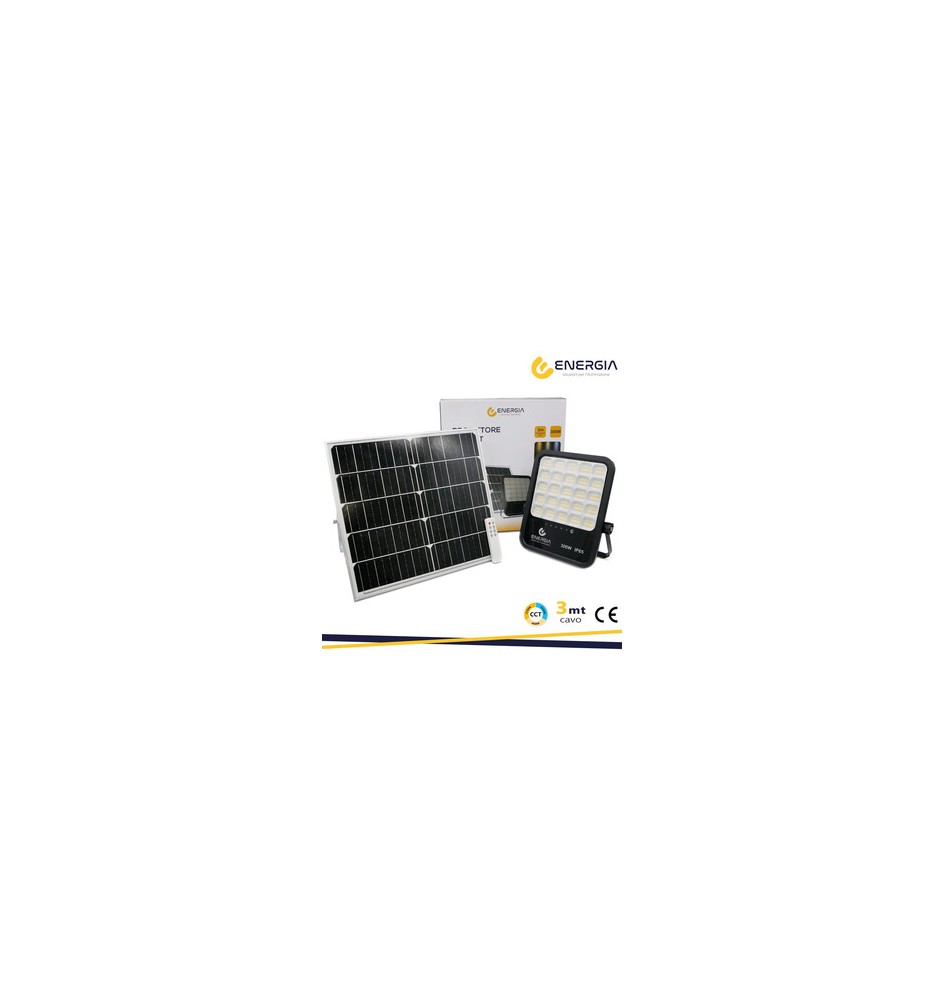 FARO CON PANNELLO SOLARE 300W 3300LM CCT TELECOM.