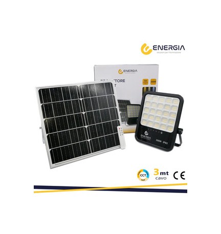 FARO CON PANNELLO SOLARE 300W 3300LM CCT TELECOM.