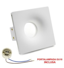 FARETTO IN GESSO 125X125MM QUADRATO GU10 INCL.