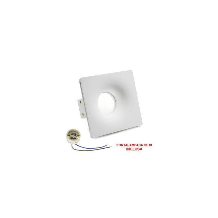 FARETTO IN GESSO 125X125MM QUADRATO GU10 INCL.