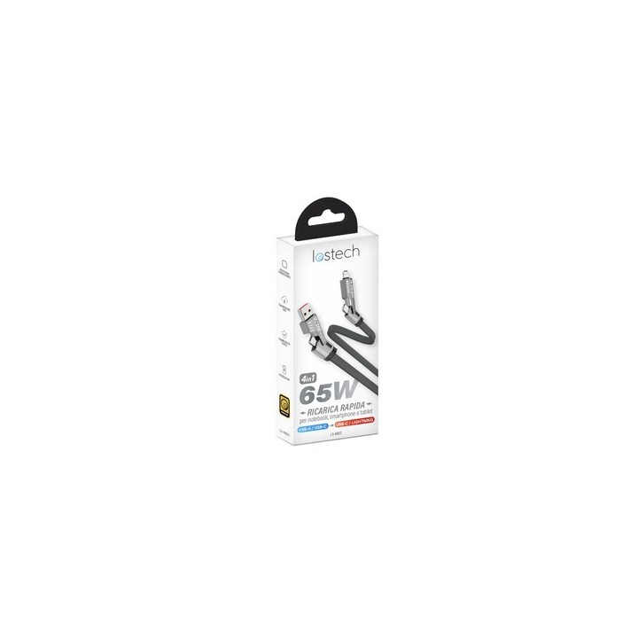 CAVO USB A-C/ USB C -LIGHTING 4IN1 65W