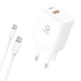 CARICATORE RAPIDO 30W 2 PRESE+CAVO USB-C / USB-C