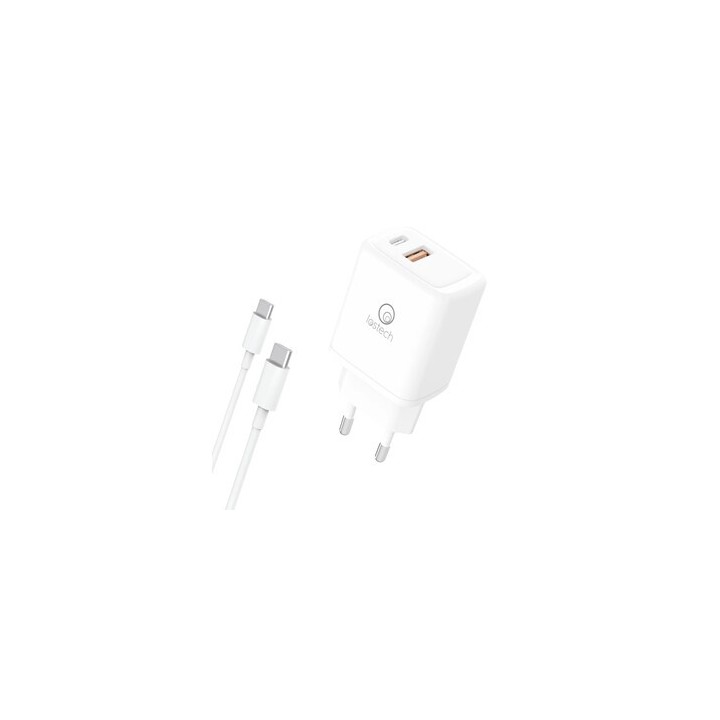 CARICATORE RAPIDO 30W 2 PRESE+CAVO USB-C / USB-C