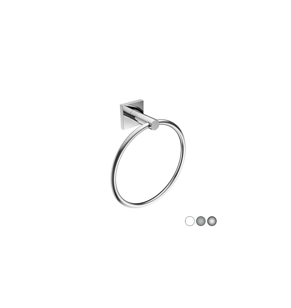 PORTA ASCIUGAMANI AD ANELLO MOD. HOTEL MAISON Bianco cm 19 x h.21 x 7,4