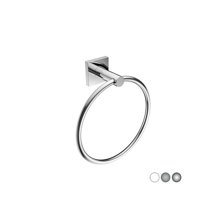 PORTA ASCIUGAMANI AD ANELLO MOD. HOTEL MAISON Spazzolato cm 19 x h.21 x 7,4