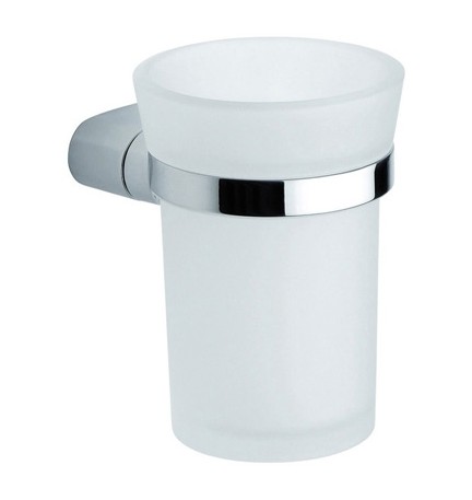 PORTA SPAZZOLINI MODELLO MIDA CROMO METAFORM cm 9 x h. 12.5 x 11.5