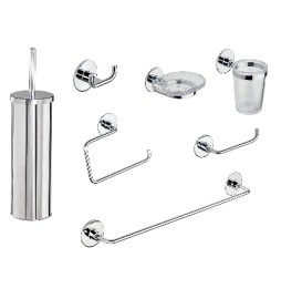 SET ACCESSORI BAGNO WIND BIADESIVO + VITE Cromo