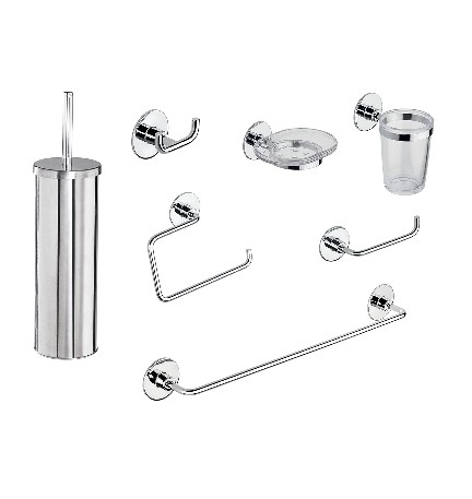 SET ACCESSORI BAGNO WIND BIADESIVO + VITE Cromo