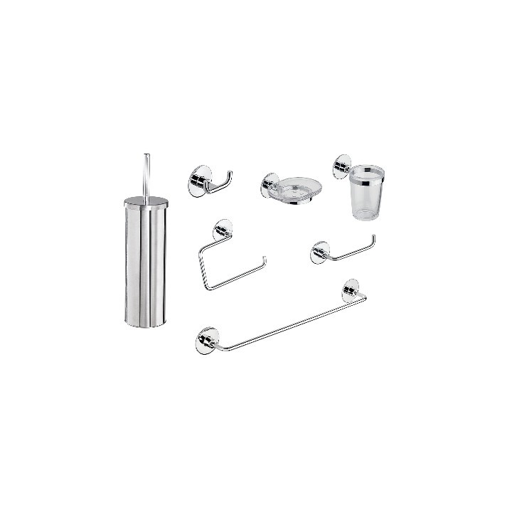 SET ACCESSORI BAGNO WIND BIADESIVO + VITE Cromo