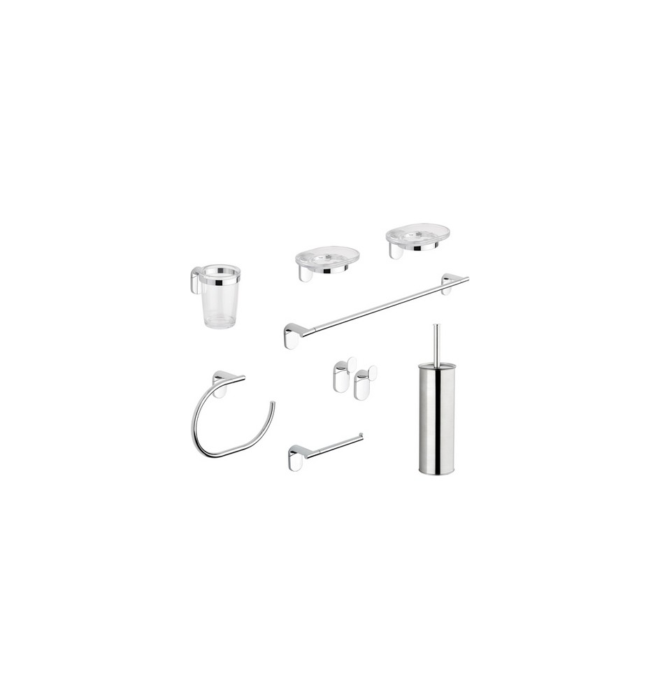 SET ACCESSORI BAGNO 8 PEZZI SERIE ZERO METAFORM Cromo