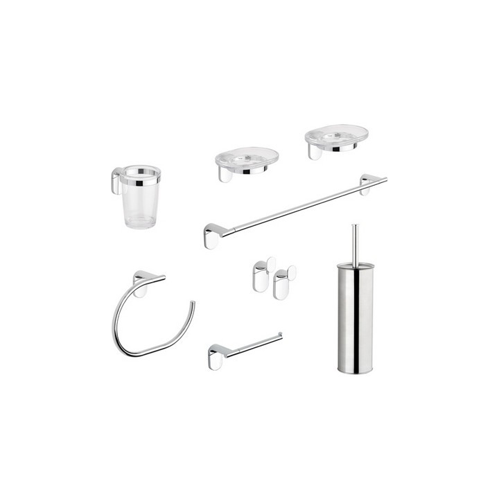 SET ACCESSORI BAGNO 8 PEZZI SERIE ZERO METAFORM Cromo