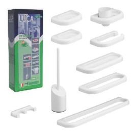 KIT ACCESSORI BAGNO SERIE LUCA MOD.NEW 9 PZ Bianco