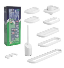 KIT ACCESSORI BAGNO SERIE LUCA MOD.NEW 9 PZ Bianco