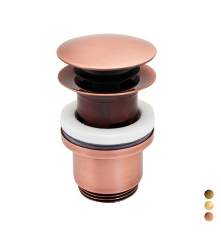 PILETTA CLICK CLACK 1"1/4 TONDA CON TROPPO PIENO 1"1/4 Bronzata