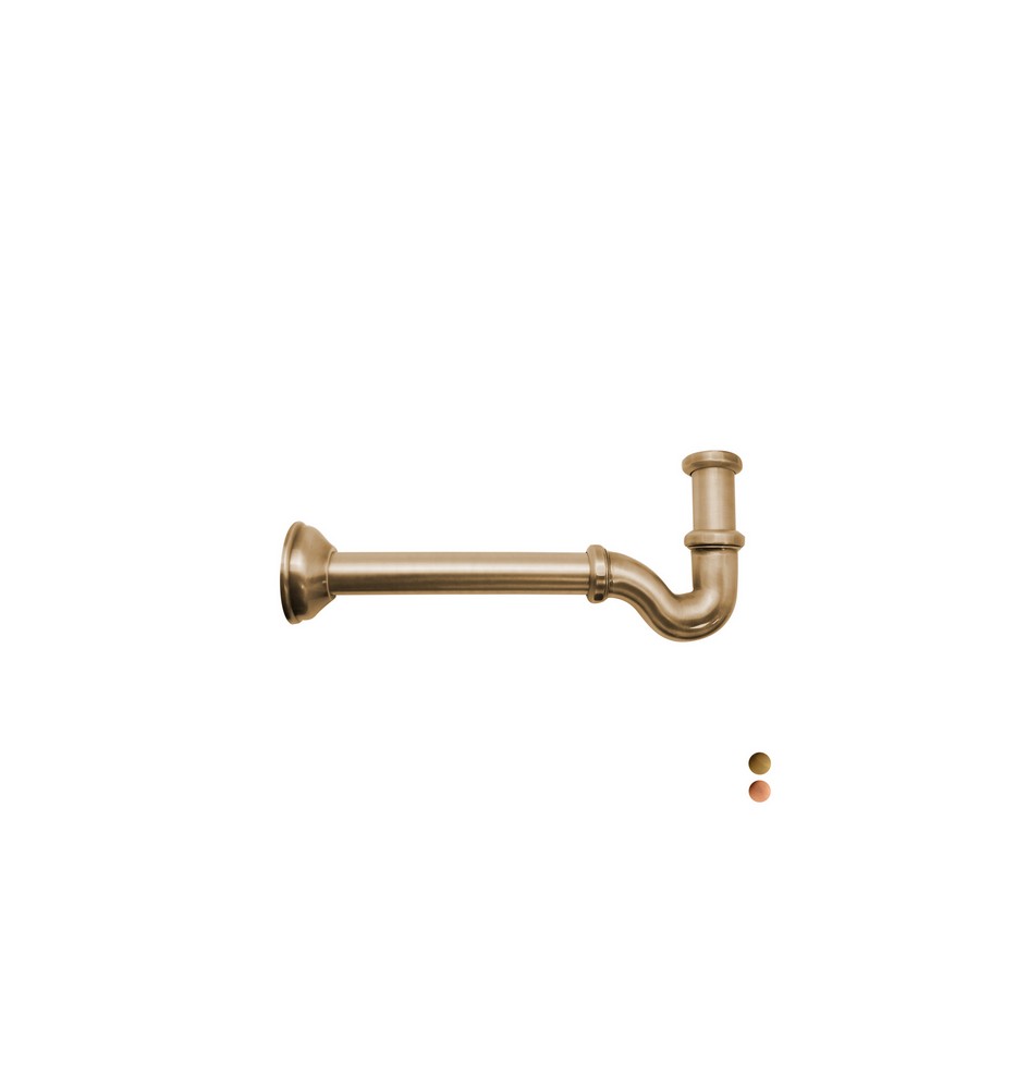 SIFONE AD S TAPPO LATERALE SENZA PILETTA 1" 1" Bronzato