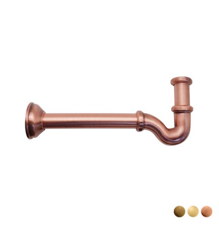 SIFONE A S TAPPO LATERALE SENZA PILETTA 1"1/4 1"1/4 Bronzato