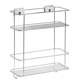 CESTELLO PER DOCCIA RIPIANO DOPPIO SERIE 'GRIP' cm 26 x 11,3 x h.32