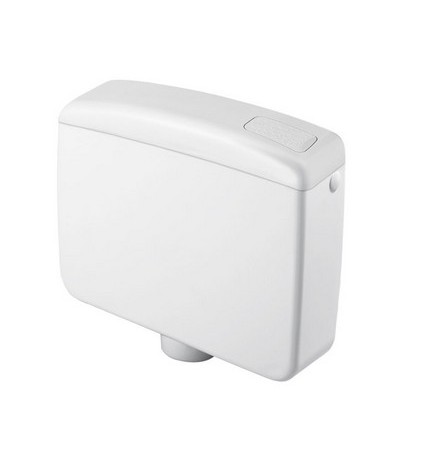 CASSETTA DI SCARICO IN PVC A ZAINO MOD. GOCCIA Bianca