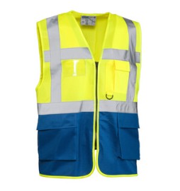 GILET ALTA VISIBILIT GIALLO/BLU LASER TG. L