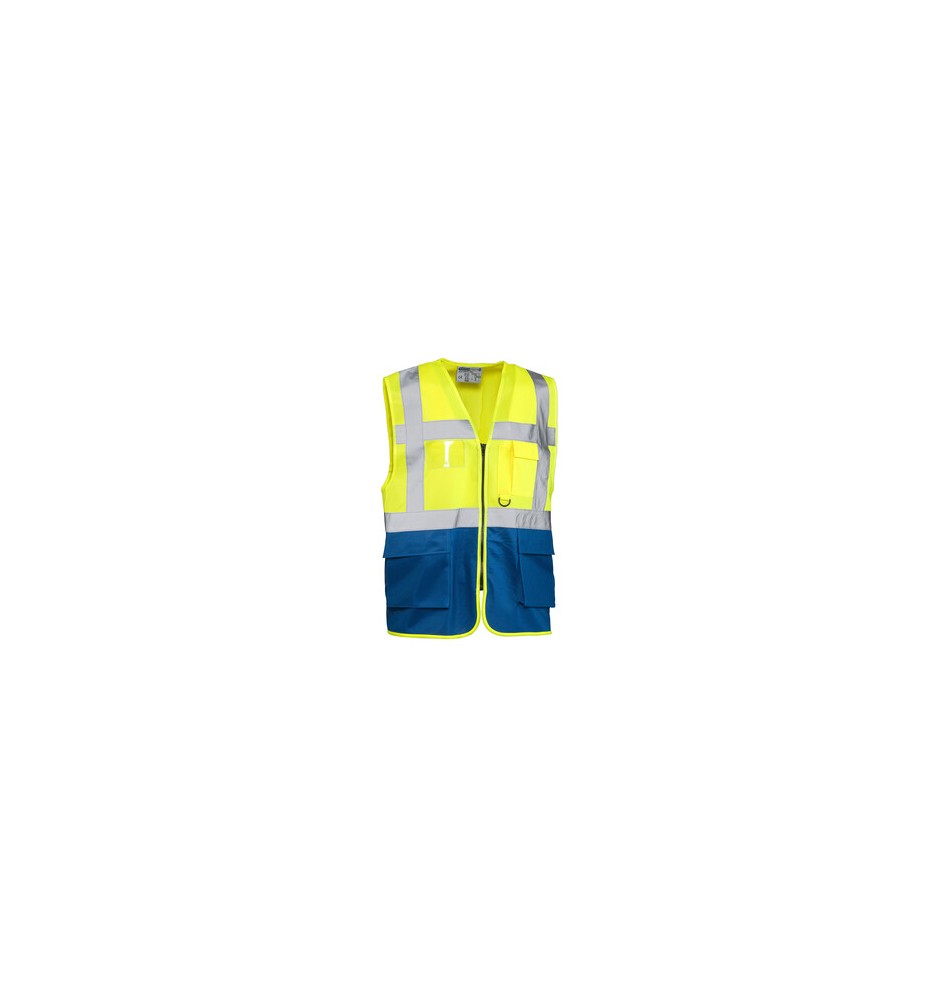 GILET ALTA VISIBILIT GIALLO/BLU LASER TG. L
