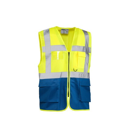 GILET ALTA VISIBILIT GIALLO/BLU LASER TG. XL