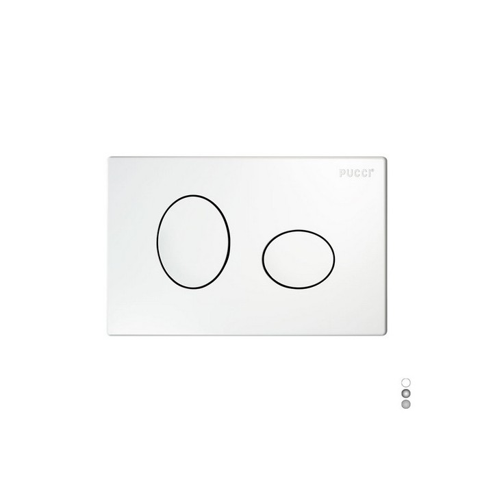 PLACCA PER CASSETTA INCASSO PUCCI ECO 2 PULSANTI ELLISSE MOD.2014 Cromo