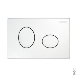 PLACCA PER CASSETTA INCASSO PUCCI ECO 2 PULSANTI ELLISSE MOD.2014 Cromo-Satinata