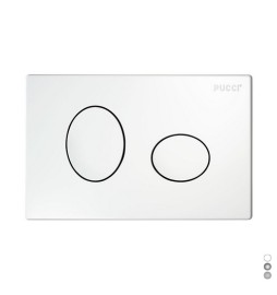 PLACCA PER CASSETTA INCASSO PUCCI ECO 2 PULSANTI ELLISSE MOD.2014 Cromo-Satinata