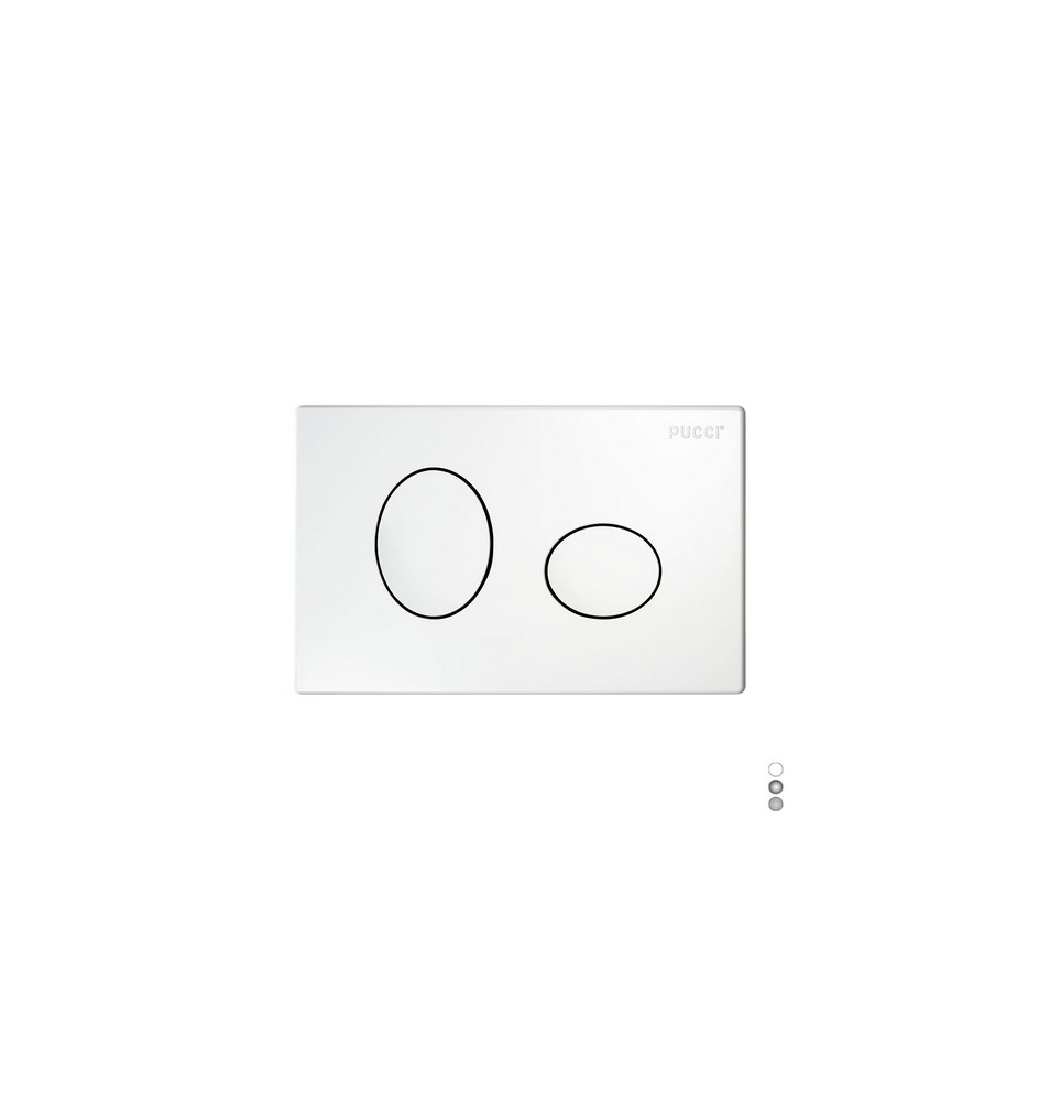 PLACCA PER CASSETTA INCASSO PUCCI ECO 2 PULSANTI ELLISSE MOD.2014 Cromo-Satinata