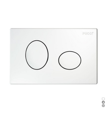 PLACCA PER CASSETTA INCASSO PUCCI ECO 2 PULSANTI ELLISSE MOD.2014 Cromo-Satinata