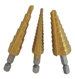 FRESA CONICA A GRADINI HSS IN SET 3 pezzi