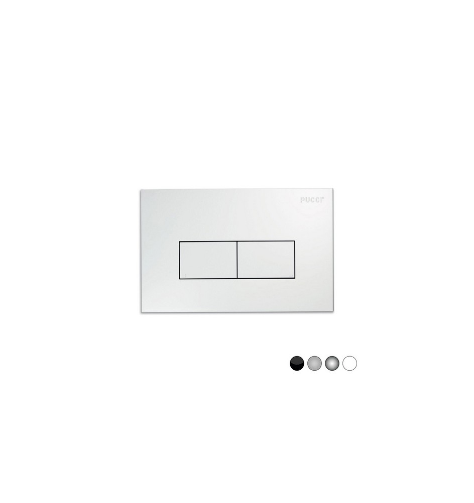 PLACCA PER CASSETTA INCASSO PUCCI ECO 2 PULSANTI LINEA MOD.2014 Cromo-Satinata