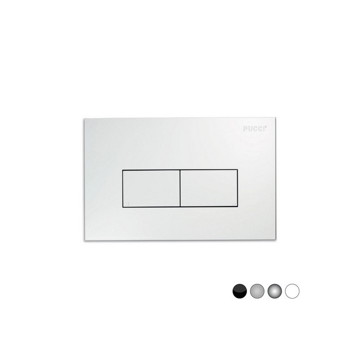 PLACCA PER CASSETTA INCASSO PUCCI ECO 2 PULSANTI LINEA MOD.2014 Cromo-Satinata