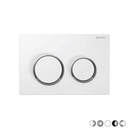 PLACCA DI COMANDO 2 TASTI OMEGA 20 Bianco Anelli Cromo