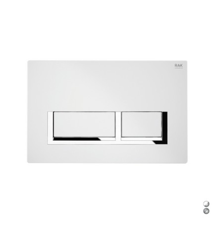 PLACCA DI COMANDO MOD. RETTANGOLARE PER CASSETTA RAK ECOFIX Bianco - Cromo
