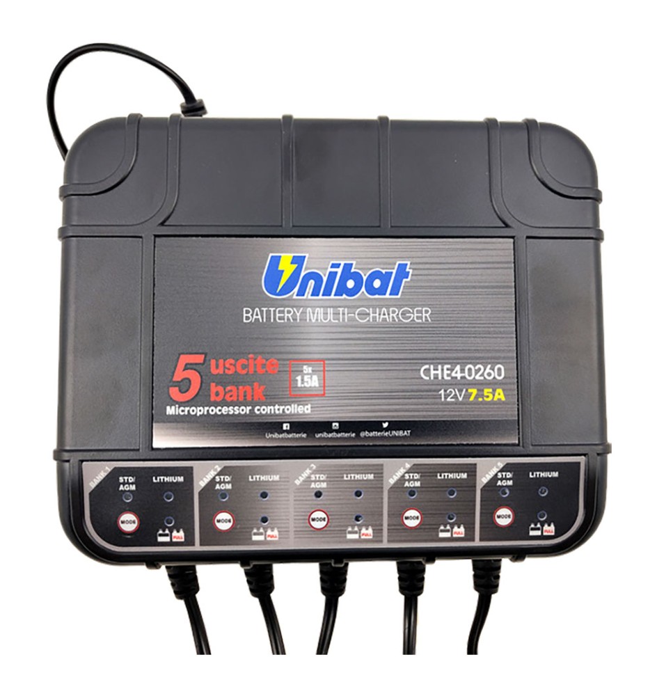 CARICABATTERIA MANTENITORE 'CHARGER BANK' corrente di carica 14,4V (piombo) - 14,6V (litio)