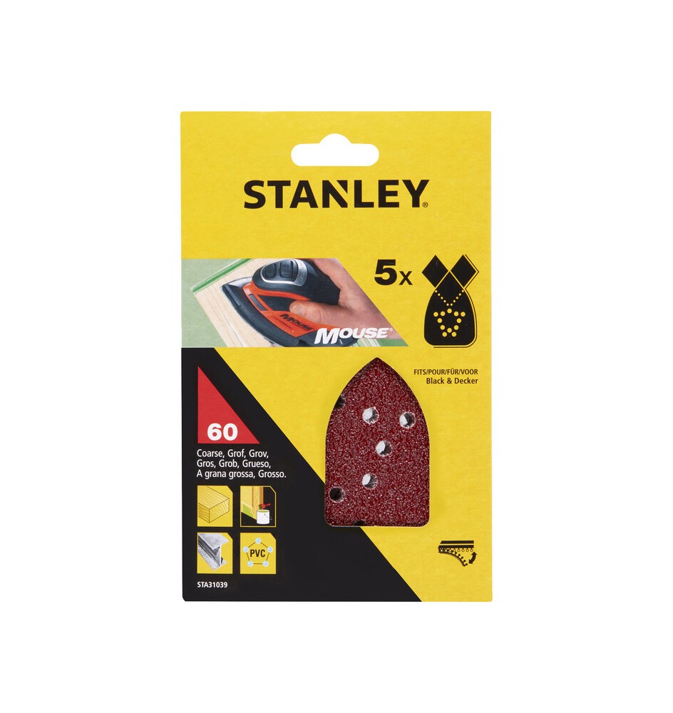 STANLEY STA31039 5 FOGLI VELCRO P/MOUSE 60 G