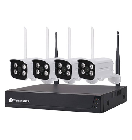 KIT VIDEOSORVEGLIANZA WIRELESS '455050' NVR wireless + 4 telecamere 3 MPX