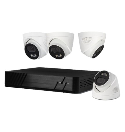 KIT VIDEOSORVEGLIANZA '455051' NVR 8 canali + 4 telecamere Dome 4 MPX