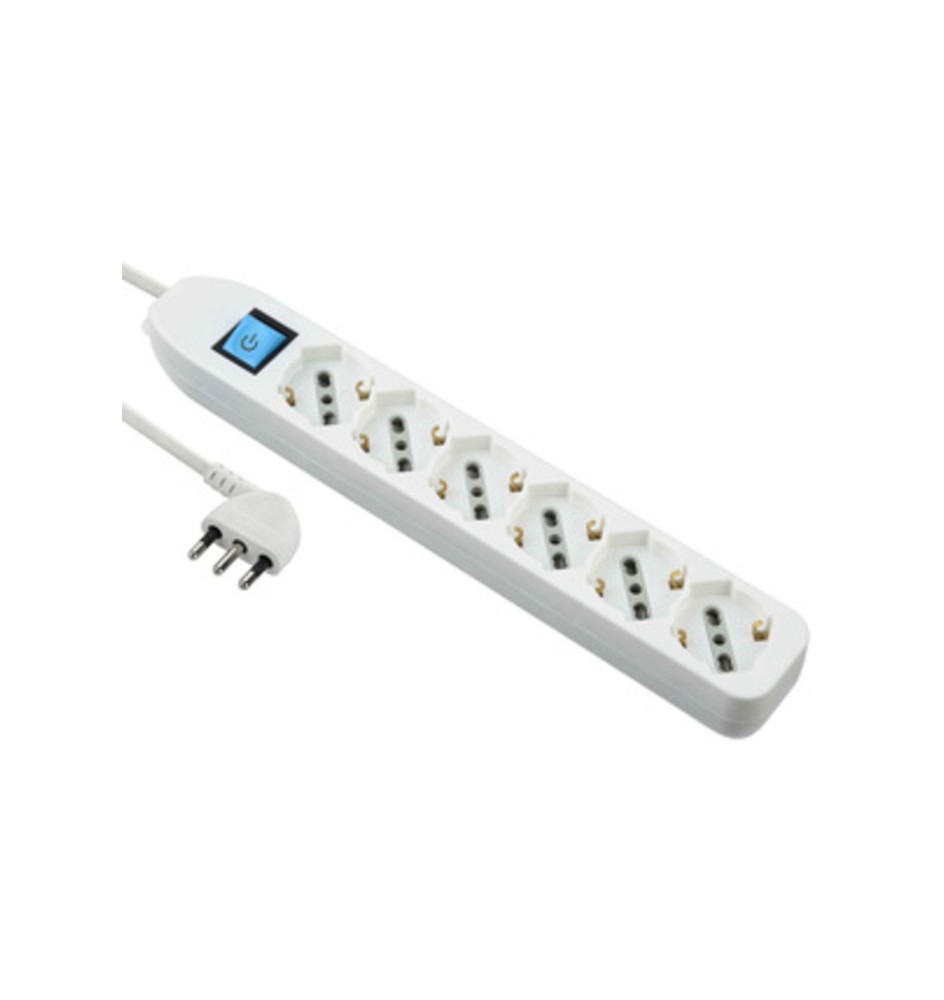 MULTIPRESA 6P BIP/SCHUKO+INTERR BIANCO FIG.4