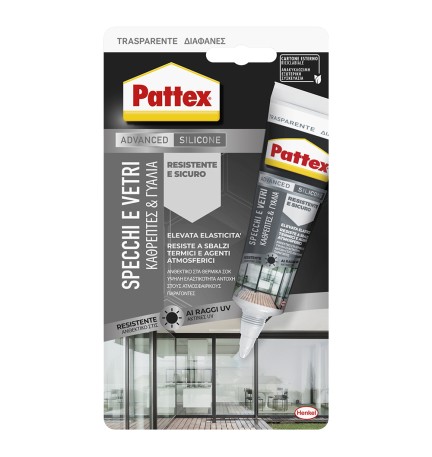 SILICONE NEUTRO 'PATTEX VETRI' trasparente - ml 50